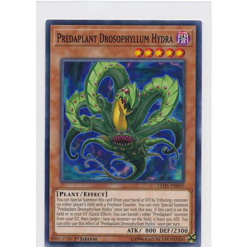 YuGiOh Immortal Destiny LED5-EN050 Predaplant Drosophyllum Hudra 1st Edition