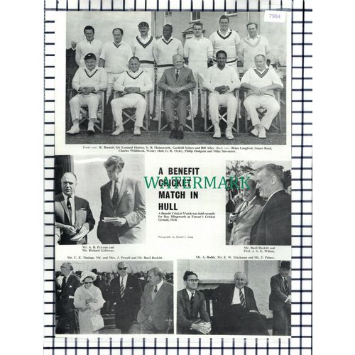 (7984) Benefit Cricket Hull Ray Illingworth Reckitt Wildblood - 1965 Cutting