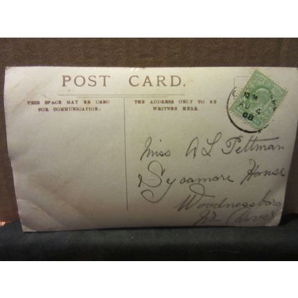 the CATHEDRAL, CANTERBURY used antique postcard 1908 pm =