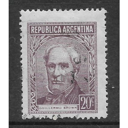 ARGENTINA REP 1939 PORTRAITS 20c LILAC G BROWN SG 895b FINE USED
