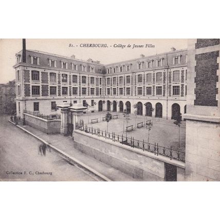 Cherbourg College De Jeunes Filles Antique French Postcard