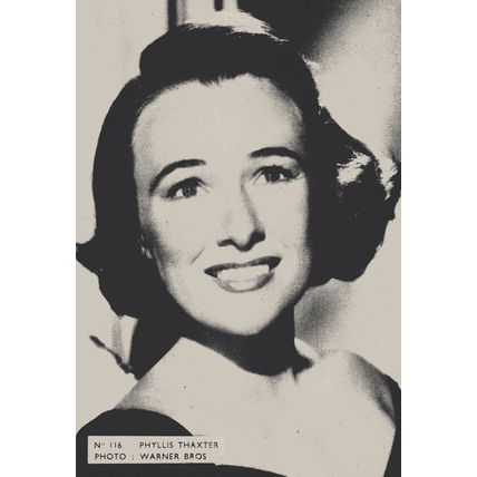 Phillis Thaxter Belgium 1950s Postcard Size Film Actress Card