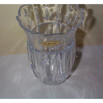 Vintage Block Tulip 7 Inch Garden Vase - 24% Lead Crystal Hand Crafted - Poland
