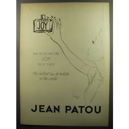 1953 Jean Patou Joy Eau de Toilette Ad - The costliest eau de toilette