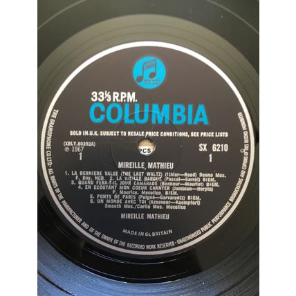 MIREILLE MATHIEU (UK VINYL LP, 1967)
