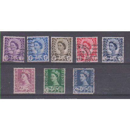 GB 1950s & 60s Wales regional set of 7 with all 3 4ds 3d to 1s6d