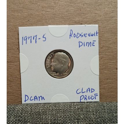 1- 1977 S ( CLAD PROOF/ DCAM ) ROOSEVELT DIME.