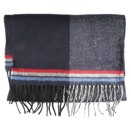 Mens Tradional Scarf Soft Blue Red & Grey Super Soft Comes Boxed Gift Birthday