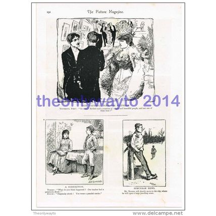 Youthfull Poet and other Comedy Cartoons, Book Illustration, c1895