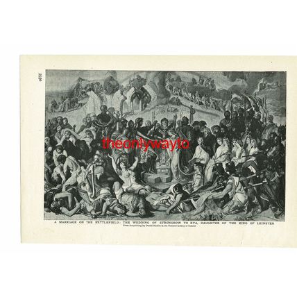Battlefield Wedding Of Strongbow & Eva (Flodden On Reverse), Book Illustration