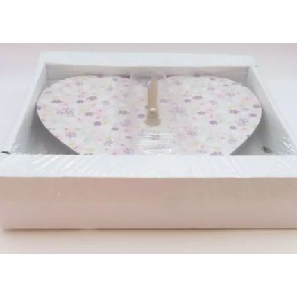 Heart Shaped Floral Pastel Wall Clock MDF 19.5 CM Time Gift Home Decor