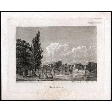 BRECKNOCK 1798 James Sargant Storer - George Samuel ANTIQUE ENGRAVING