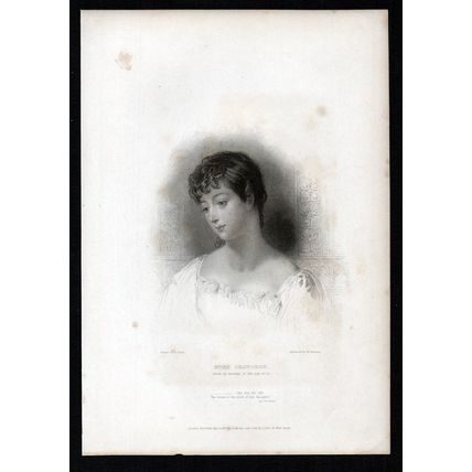 MISS CHAWORTH 1832 William Finden - Frank Stone ANTIQUE ENGRAVING