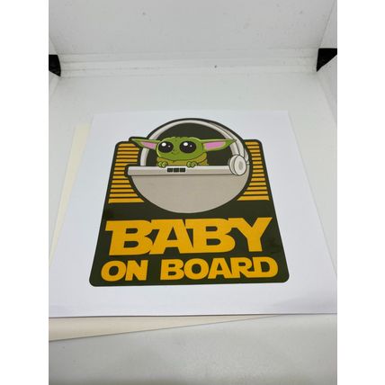 Star Wars the Mandalorian Baby Yoda baby on board car sticker x2