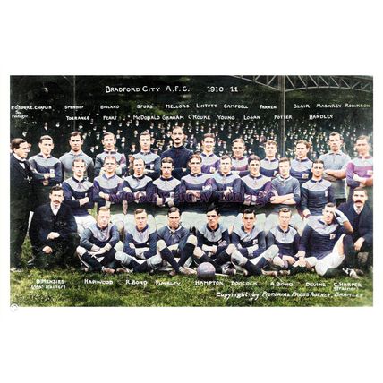 ptc4402 - Yorks. - The Bradford City A.F.C. Football Team in 1910-11 - print 6x4
