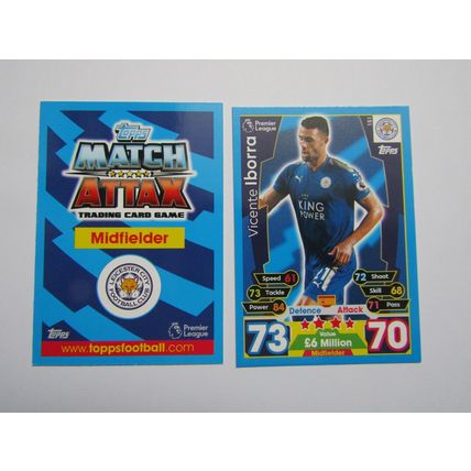 151. Vicente Iborra - Leicester City - Match Attax 2017/18 Football Card EF1