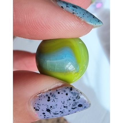 'TROLL' - 70 Glass Marbles, Lime Green Swirl, 16mm - SECONDS, LIGHT CRACKING