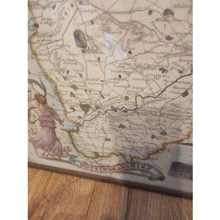 Map of Nottingham Framed Picture Sherwood Forrest Robin hood Nottingham