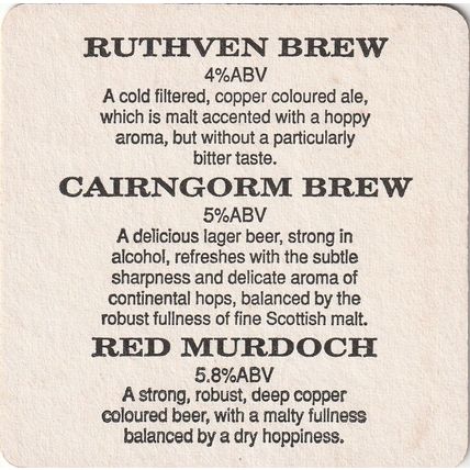 BEER MAT - AVIEMORE BREWERY - THE WOLF OF BADENOCH - (Cat 001) - (1998)