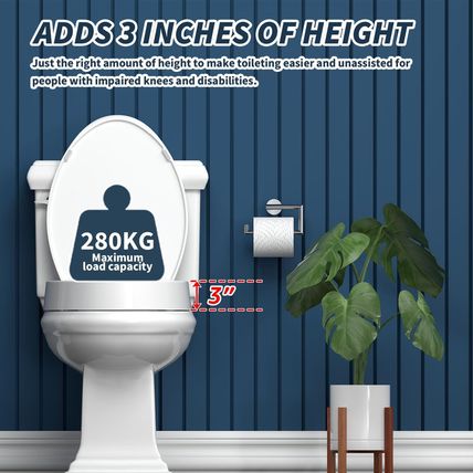 ELONGATED Toilet Seat Risers for Seniors, Slow Close, Elevated Toilet Seat, Heav