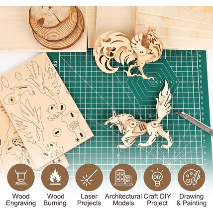 50 Pack Basswood Sheets for Crafts,12"X12"X1/8" 3Mm Thick Plywood Sheets with Sm