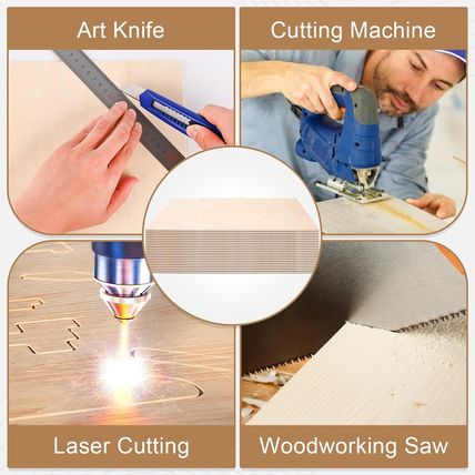 50 Pack Basswood Sheets for Crafts,12"X12"X1/8" 3Mm Thick Plywood Sheets with Sm