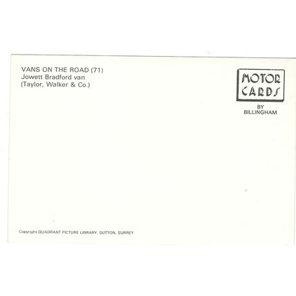VANS ON THE ROADJOWETT BRADFORD PUBLISHED 199O INC UK POST