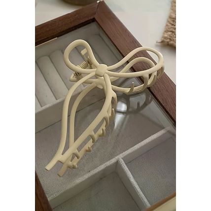 Smoke Gray Long Tail Bowknot Hair Claw