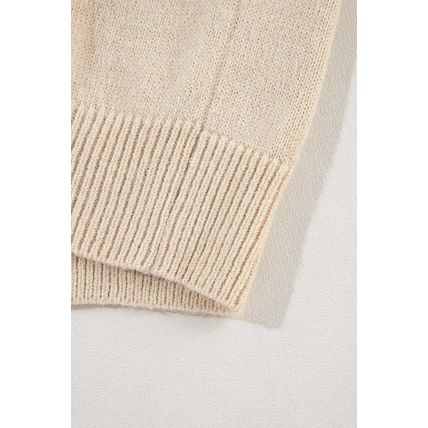 Parchment Floral Crochet Chunky Knit Sweater