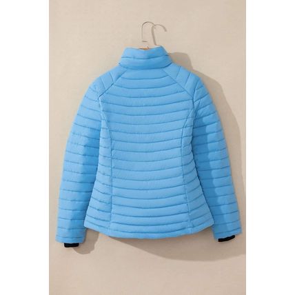 Myosotis Solid Color Quilted Zip-up Puffer Jacket