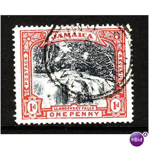 JAMAICA 1901 SG 32 1d SLATE BLACK AND RED FINE USED