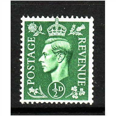 GREAT BRITAIN 1941 GEORGE VI 1/2d PALE GREEN SG485 M MINT #2