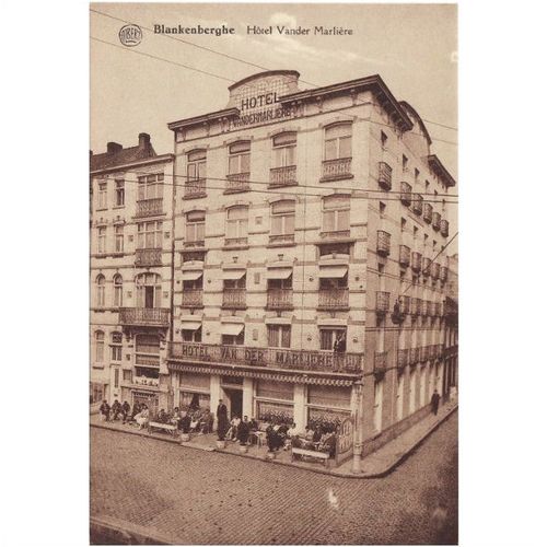 Sepia Postcard Hotel Vander Marliere Blankenberge Belgium