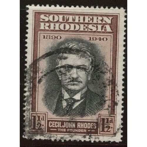Southern Rhodesia KGVI 1940 BSAC Jubilee 1½d Rhodes Used SG 55 stamp