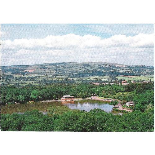 Llandrindod Wells, Powys - Lake from Golf Club - Judges postcard c.1980s