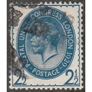 1929 George V, 9th Postal Union Congress. 2,1/2 Pence. Blue Wm T111. Fine Used