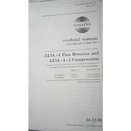 Rockwell Collins 323A-4/4-1 flux Detector / Compensator Overhaul manual