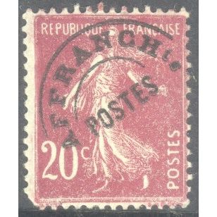 France 1925 - 20c purple - Sower - no ground - pre-cancelled