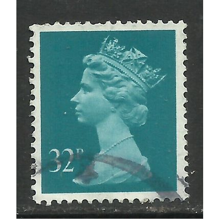 GB 1988 QE2 32p Greenish Blue Machin SG X983 used ( C1087 )