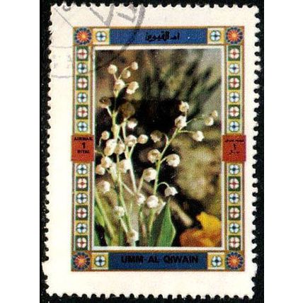 Umm Al Qiwain 1972 Flowers Airmail 1R Used Stamps #3