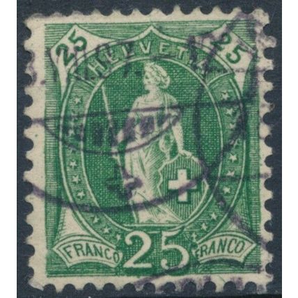 Standing Helvetia: 25c - Switzerland 1882 - F H - MiNr 59C (L)