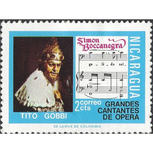 NICARAGUA, Opera Singer, Boccanegra Tito Gobi, blue 1975, 2c