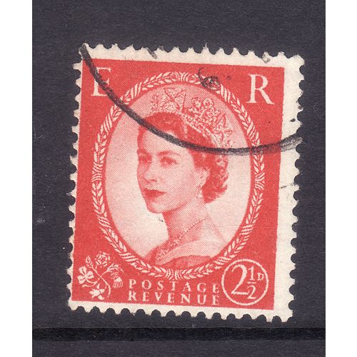 GREAT BRITAIN 1956 SG 554 2 1/2d CARMINE RED FINE USED#4