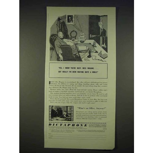 1940 Dictaphone Machine Ad - I Know You're Busy