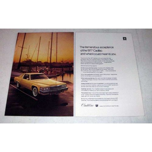 1977 Cadillac Car Ad - Tremendous Acceptance!