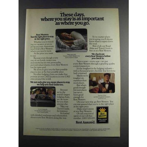 1982 Best Western Motel Ad - Where You Stay