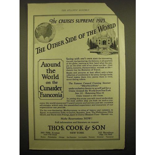 1924 Thos. Cook & Son Cruise Ad - The cruises supreme 1925 the other side