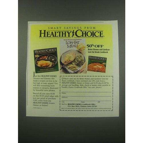 1991 Healthy Choice Dinners and Entrees Ad - Smart savings from Healthy Choice