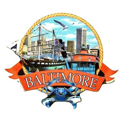 Baltimore Maryland Montage Artwood Fridge Magnet