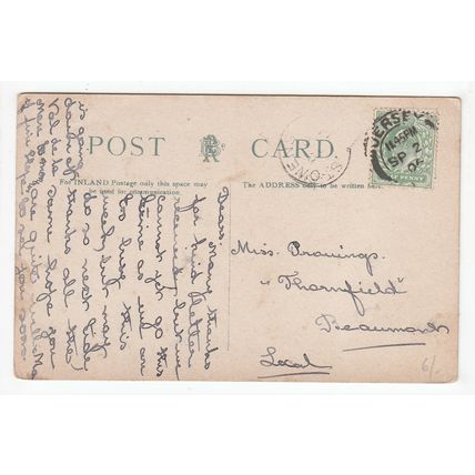 Jersey Postcard Posted 1906 Local to Miss Prouings Thornfield Beaumont